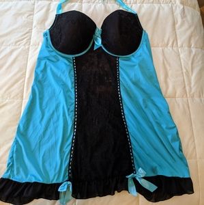 Teal & black nightie